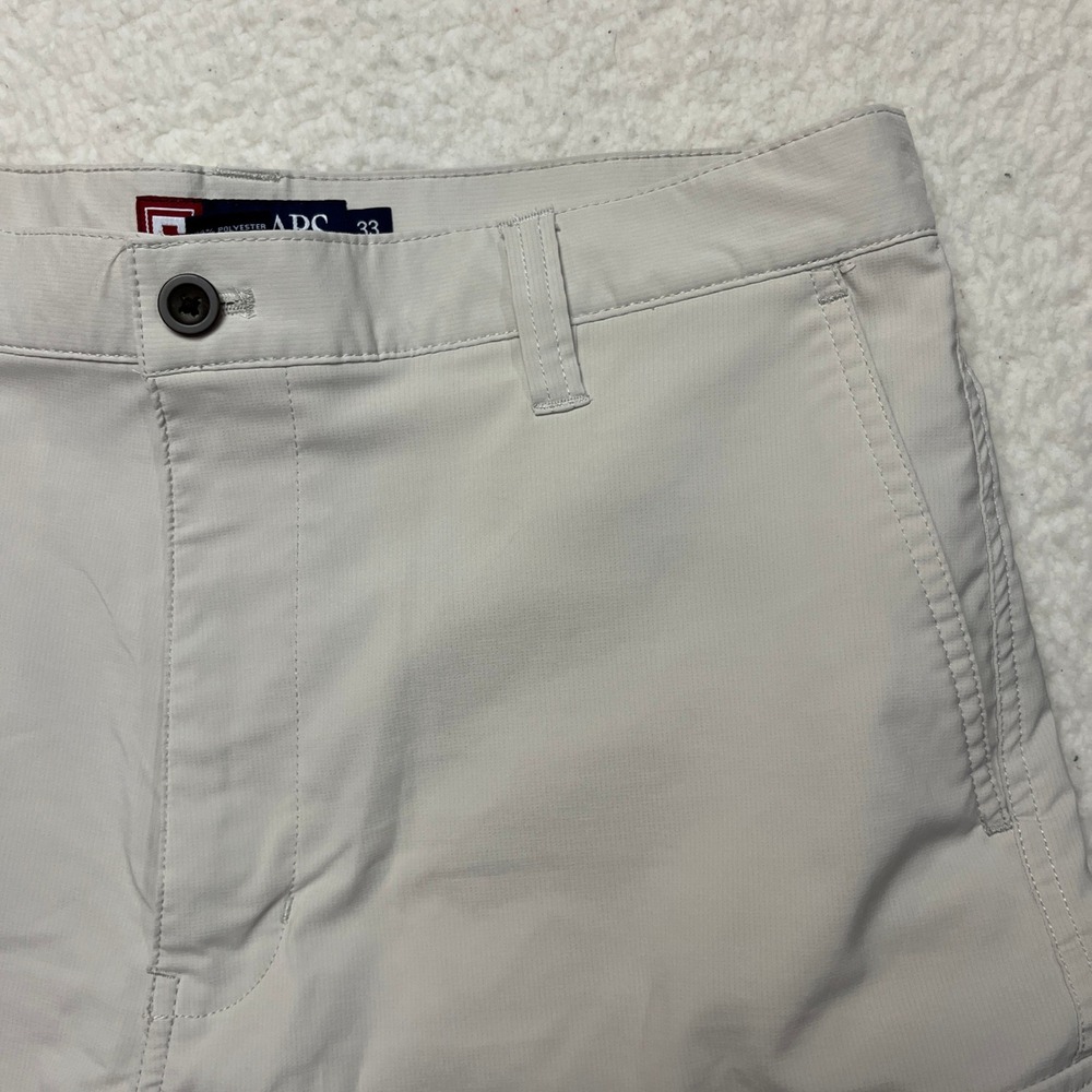 Chaps Shorts Mens 33 Beige Cargo Performance Stretch C37339 Flat Front Utility